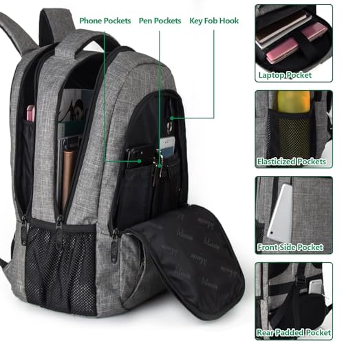 MATEIN 15.6 inch Lsg1004gryb1 Travel Laptop Backpack Water Resistant Grey