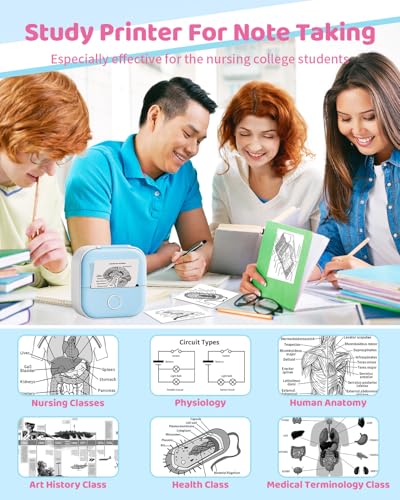 Ponek Thermal Mini Sticker Printer T02-BU-3SET 300x300dpi Monochrome