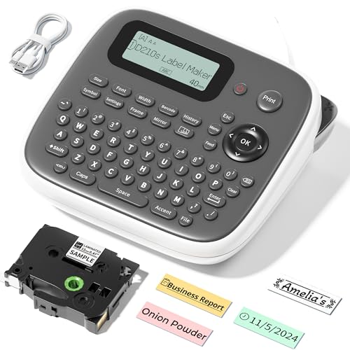 VolenGo 12mm D210S Monochrome Laminated Waterproof Label Maker