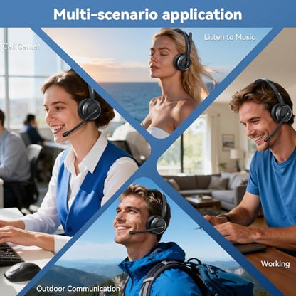 Waxop 1 Count WX-HS012 Wireless Headset with Environmental Noise Cancellation