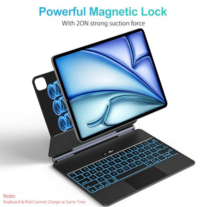 Jibrealg 11-inch Keyboard Case for iPad Pro and Air, Bluetooth Connectivity, Foldable Design, Backlit Multi-Touch Trackpad