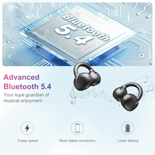 OHAYO A7 Wireless Open Ear Headphones Bluetooth 5.4 Black