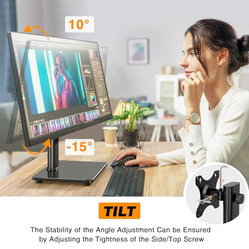 TAVR Single Monitor Stand Model 1 VESA Mount 75x75mm 100x100mm Black
