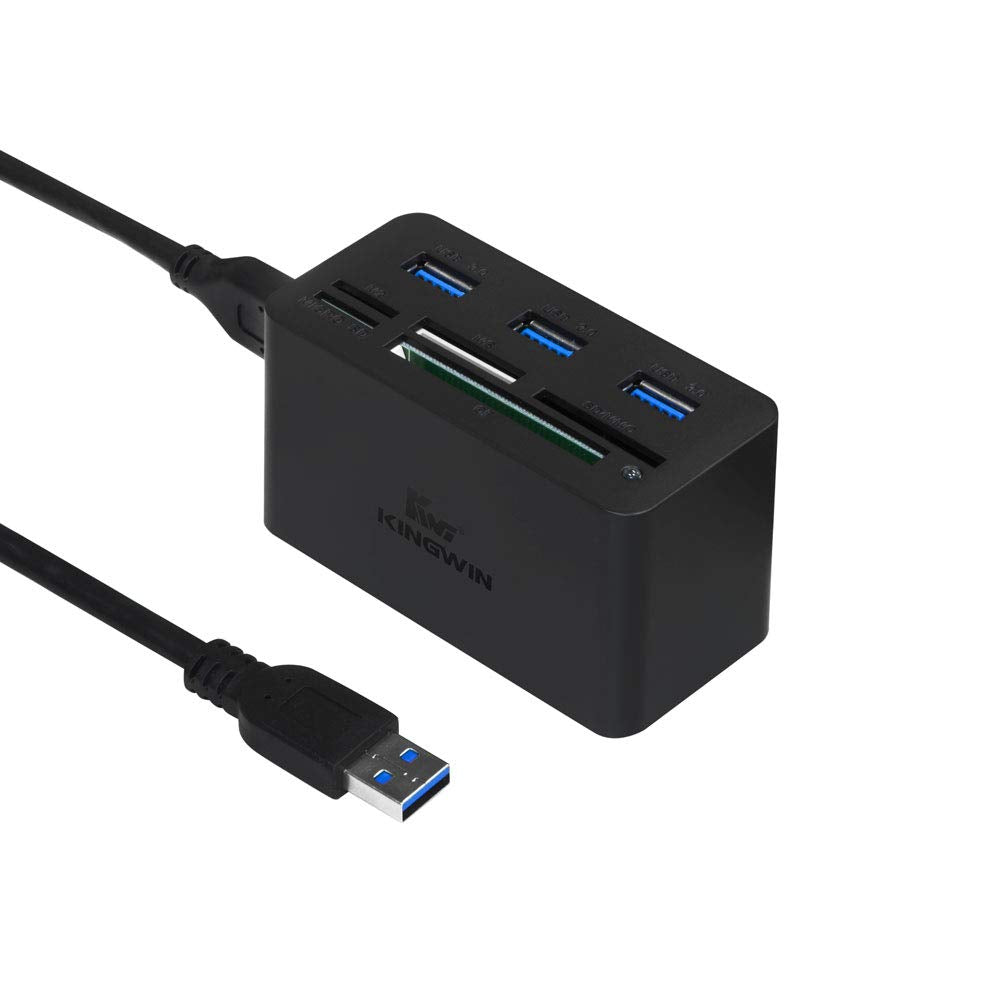 Kingwin KWCR-801U3 Super Speed USB 3.0 Hub and Card Reader Combo