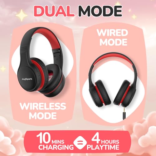 JoySpark Kids Bluetooth Headphones B08 Wireless, Bluetooth 5.4, Over-Ear, 60 Hour Battery Life