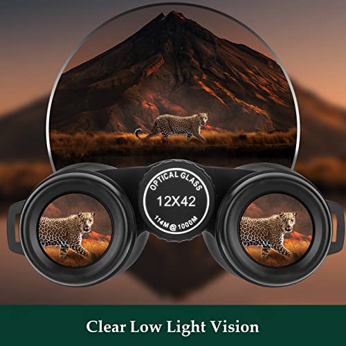 Adorrgon 12x42 889268 Binoculars 12x Magnification 42mm Objective Lens Roof Prism Binoculars