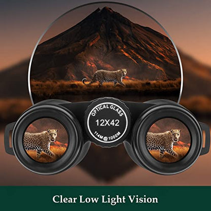 Adorrgon 12x42 889268 Binoculars 12x Magnification 42mm Objective Lens Roof Prism Binoculars