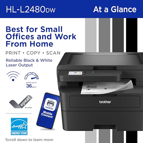 Brother HL-L2480DW Laser Multifunction Printer Monochrome 1200 x 1200 DPI