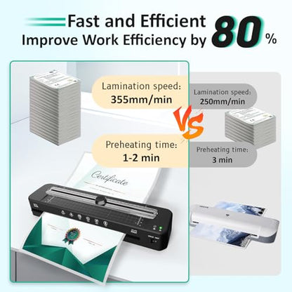 Raycial 13 Inch Laminator 2 Rollers 95 Seconds Warm Up High-Speed A3 Laminating Machine
