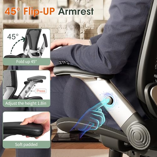 GABRYLLY 22D x 25.2W x 45.3H PF-01 Indoor Ergonomic Mesh Office Chair