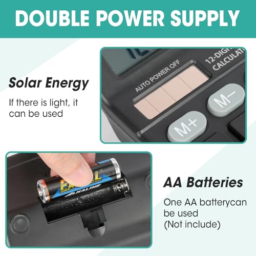 YesBes 4.25 Inch Calculator 5 Pack Solar Powered 12 Digits Basic Function