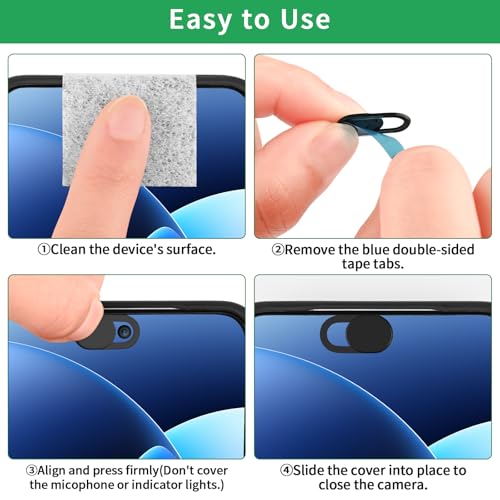 Meliya 6 Pack Webcam Cover 0.03 inches ABS Privacy Blockers