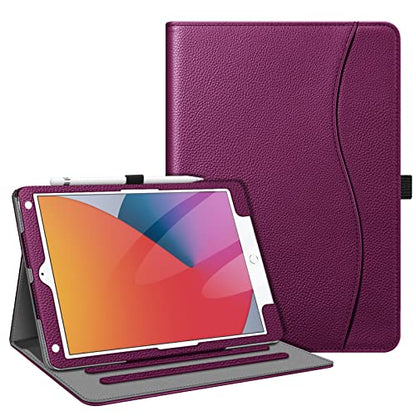 FINTIE Case for iPad 10.2 Inch (Model: EPAK045US) - Purple - Hard Enclosure - Multi-Angle Viewing - Adjustable Stand - Auto Sleep/Wake - Card Slots