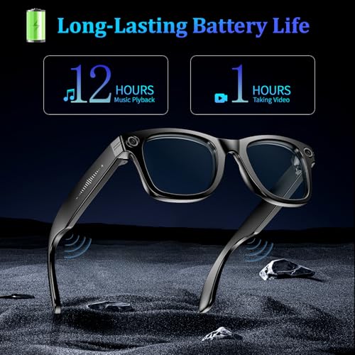 KWENRUN 1 Count KWENRUN Gen 4 Smart Glasses Bluetooth Hands-Free Calls Real-Time Translation Object Recognition Waterproof