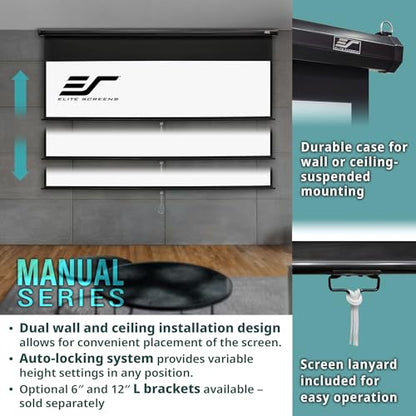 Elite Screens 120-Inch M120UWH2 Matte Pull Down Projection Screen