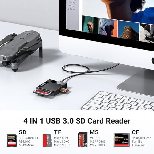 UGREEN USB 3.0 Card Reader 4 Ports 5000 Mbps SD/TF/CF/MS Reader