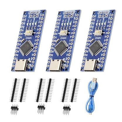 AYWHP 3PCS Nano V3.0 Board 32KB Storage 16MHz Speed USB Connectivity Compatible Windows Mac Linux