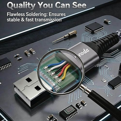 Ruaeoda 6ft Micro USB Cable rR142 Fast Charging Wire CE FCC RoHS USB 2.0