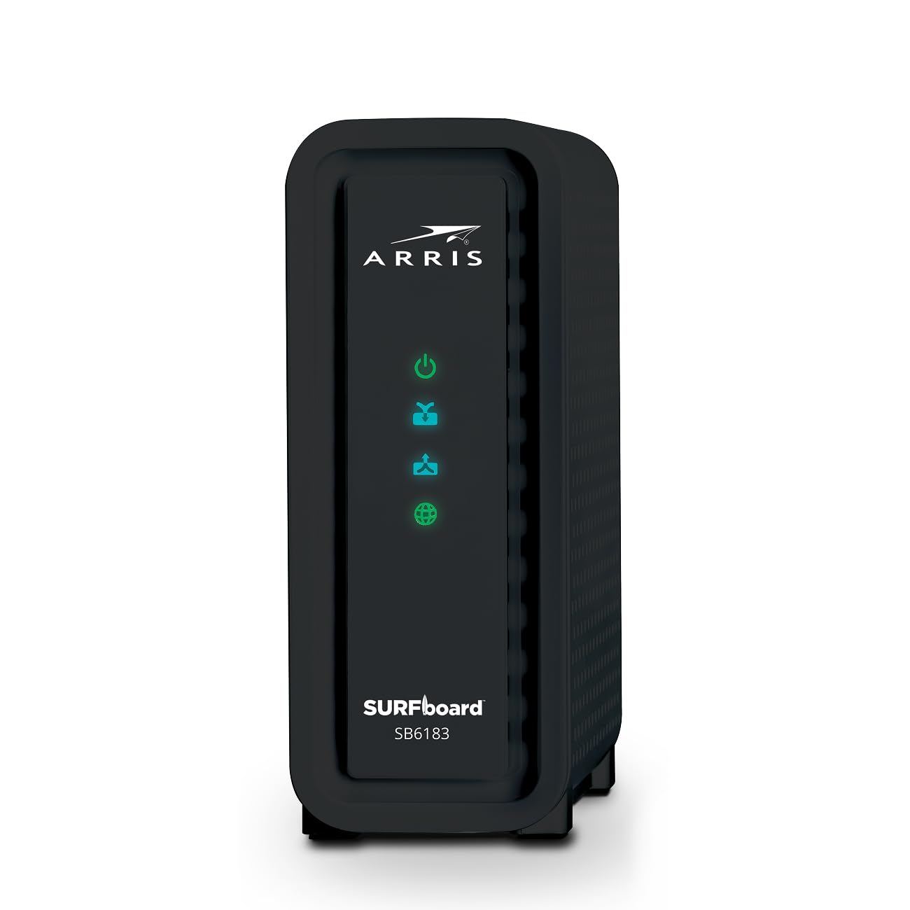 ARRIS SB6183 Black Cable Modem, 131 Mbps Upload, 686 Mbps Download, DOCSIS 3.0, Ethernet Connectivity