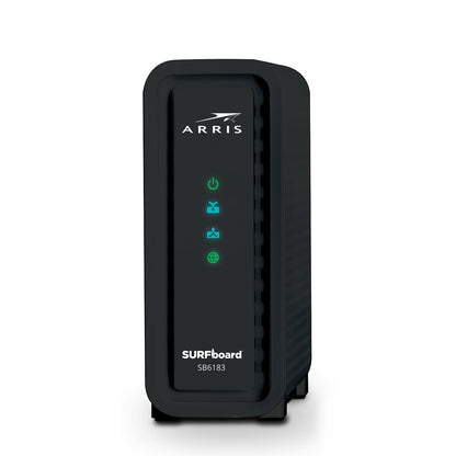 ARRIS SB6183 Black Cable Modem, 131 Mbps Upload, 686 Mbps Download, DOCSIS 3.0, Ethernet Connectivity
