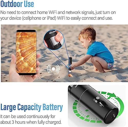 SKYBASIC 50X-1000X RM Handheld Digital Microscope, LED, 5V, Black