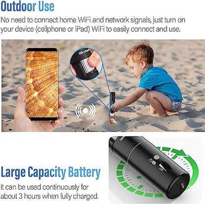 SKYBASIC 50X-1000X RM Handheld Digital Microscope, LED, 5V, Black