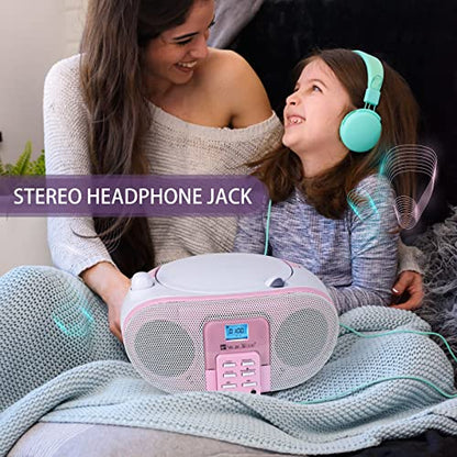 SINGING WOOD 2 Speakers GC01-P Stereo Audio System CD/MP3 Bluetooth 2 Watts Rose