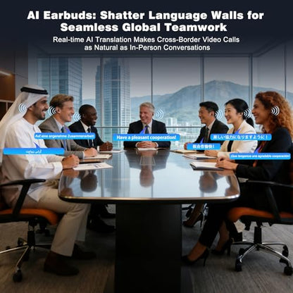 poodays Wireless Translating Earbuds B0G8VSR25P AI Translation 164 Languages Open Ear Bluetooth