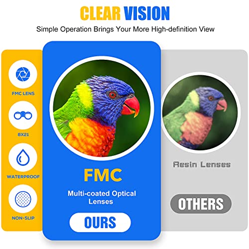 LET'S GO! DIMY 666 Compact Binoculars 8x Magnification 21mm Objective Lens Fully Multi-Coated