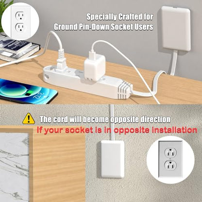 CABOCASA 3FT Extension Cord Power Strip with 3 Outlets and Detachable Cover, Model C101, 125 Volts