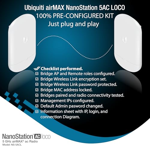 GOOD STORY 5GHz Ubiquiti Nanostation LOCO 5AC P2P-WIRELESS-Configuration Point-to-Point Wireless Bridge