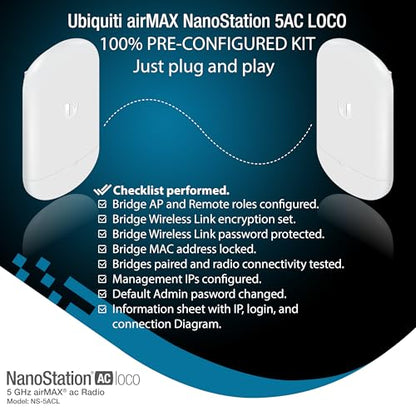 GOOD STORY 5GHz Ubiquiti Nanostation LOCO 5AC P2P-WIRELESS-Configuration Point-to-Point Wireless Bridge