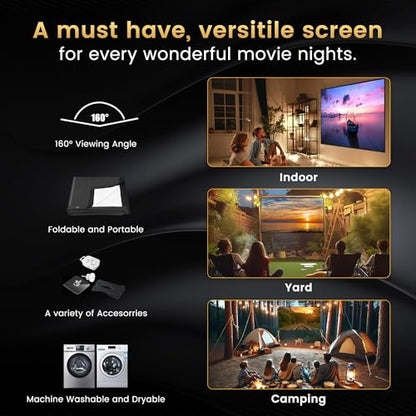 Iolieo 120 inch 16:9 Projector Screen Matte Polyester Wall Mount