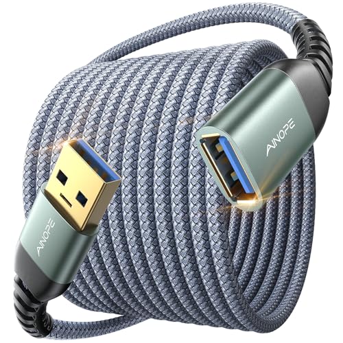 AINOPE 10 Feet AP465-3M USB 3.0 Extension Cable Male to Female 5 Gbps Grey