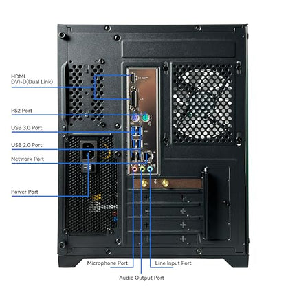 YAWYORE Tower PC MX240 Ryzen 5 5600GT 1920x1080 Integrated 16GB DDR4