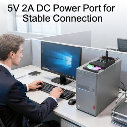 SUIDEK External 7-in-1 CD/DVD Drive F05 USB 3.0 24x Portable Optical Drive