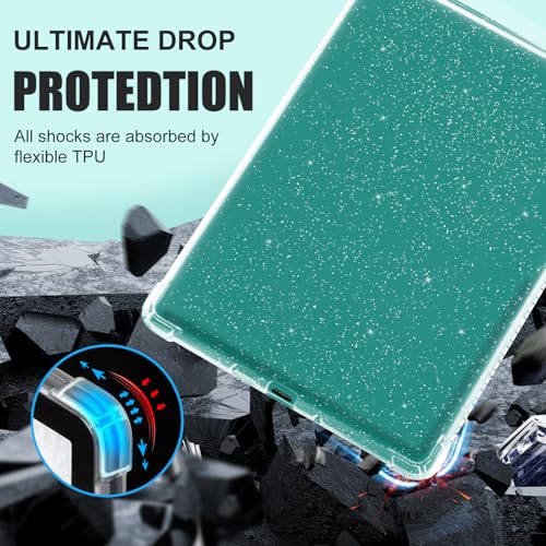 iDLEHANDS Clear Case 7 Inch Kindle Paperwhite 12th Gen Clear Glitter Soft TPU Enclosure