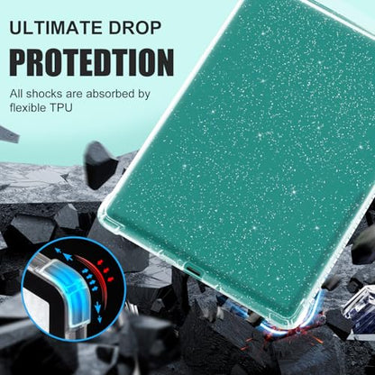 iDLEHANDS Clear Case 7 Inch Kindle Paperwhite 12th Gen Clear Glitter Soft TPU Enclosure