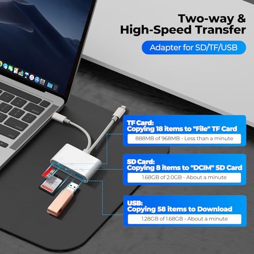 WEZAFO SD Card Reader WZF-DUAL-SLOT-OTG, 2 Ports, USB 2.0, White