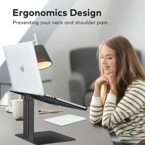 VECOFO Adjustable Laptop Stand for Desk, Aluminum Ergonomic Design, 10-17 Inch Compatibility, Height Adjustability 8.9-14.5 Inches