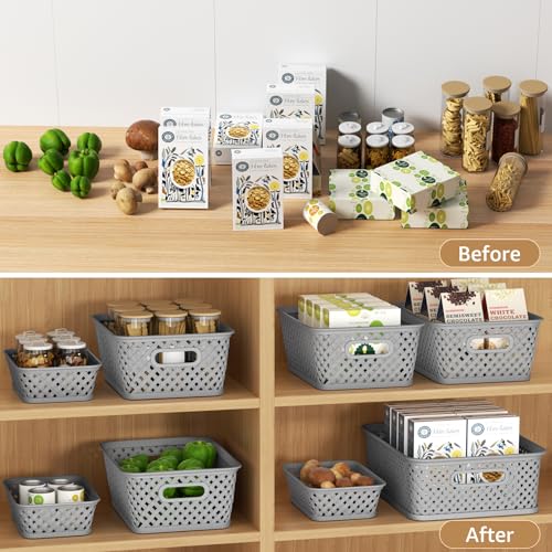MaxGear 3 Piece Plastic Basket Storage Set Model MaxGear-plastic-basket-3pack-large