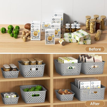 MaxGear 3 Piece Plastic Basket Storage Set Model MaxGear-plastic-basket-3pack-large