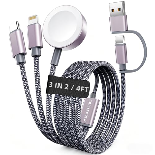 Amasuki 4Feet AK05 USB Type A/C Multi Charging Cable for Apple and Android Devices