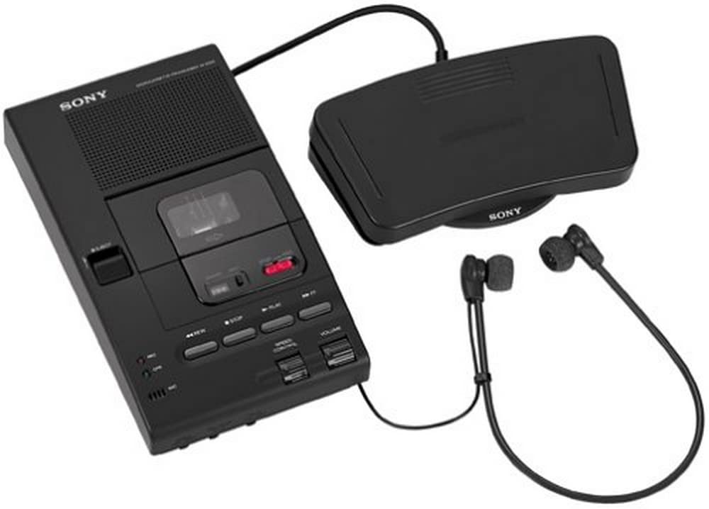 Sony M-2000 3.5mm Audio Microcassette Transcriber with Built-In Microphone
