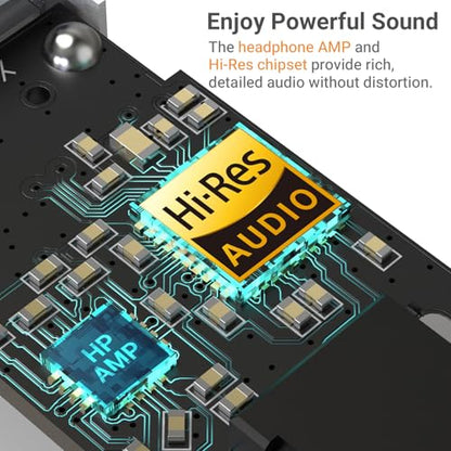 Cubilux USB to 3.5mm Audio Adapter, Hi-Res 384KHz/32-bit USB A DAC Dongle, UAC 2.0 External Sound Card