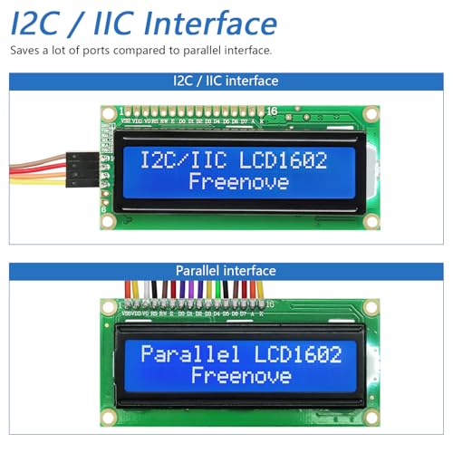FREENOVE 1602 LCD Module FNK0079 I2C Interface 2x16 Characters LCD Display