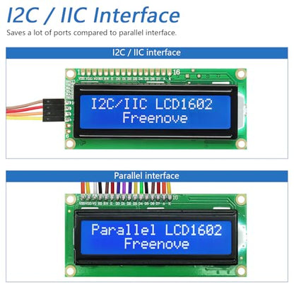 FREENOVE 1602 LCD Module FNK0079 I2C Interface 2x16 Characters LCD Display