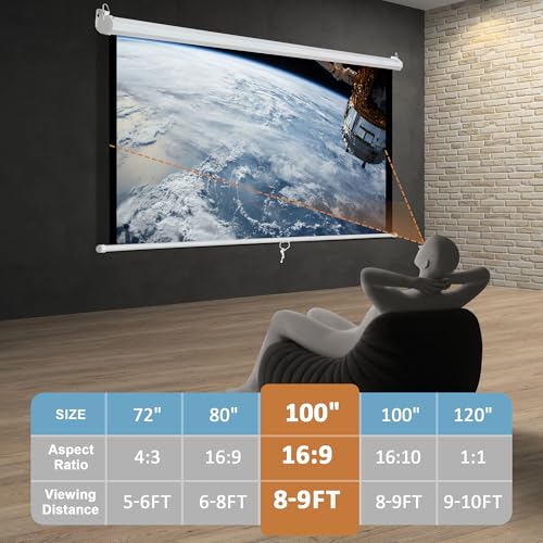 SUPER DEAL 100 inch SD0514 Manual Projection Screen 16:9 PVC Foldable
