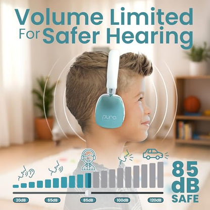 Puro Sound Labs PQP On-Ear Active Noise Cancelling Headphones 85 dB Volume Limit Bluetooth Teal