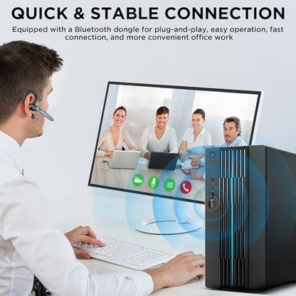TERUNSOUl Bluetooth Headset Sp1 V5.3 Adaptive Noise Cancellation Wireless Earpiece